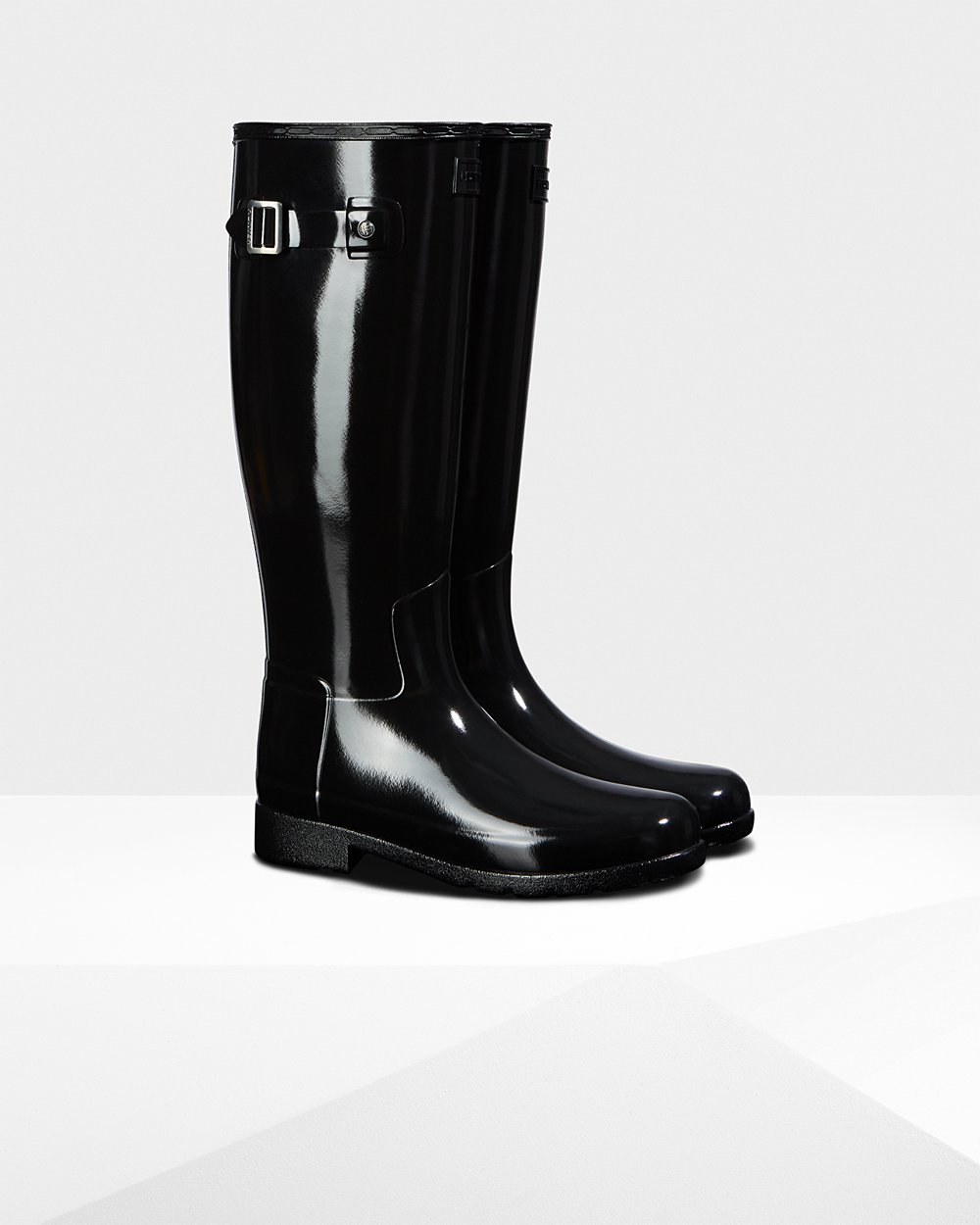 Hunter Original Refined Gloss Tall Rain Boots - Online Store Womens Black - TRXKPY417